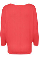 Saint Tropez - MilaSZ R-Neck Pullover Strikbluse - Casual Løs - Hibiscus