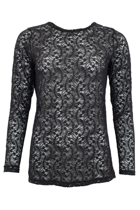 Costamani - Maggie Shirt Black - Langærmet Blonde Bluse