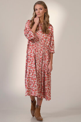 PREPAIR - Jasmin Dress Sand - Print Skjortekjole