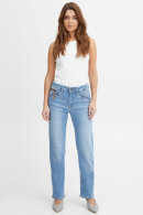 Pulz - PzKAROLINA High Waist  Straight Leg - Light Blue Denim