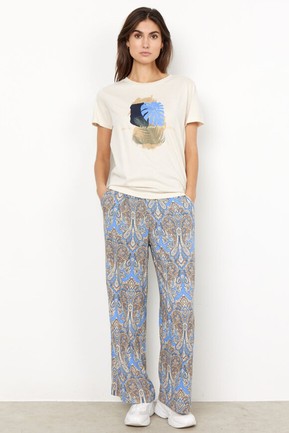 SoyaConcept - SC-Kija 3-C Bright Blue - Casual Løse Printbukser