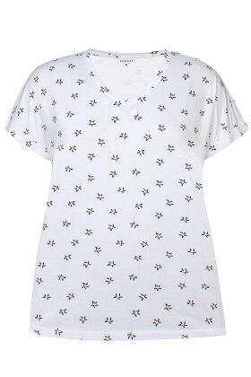 Zhenzi - Alberta 011 White - Basis Print T-shirt