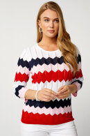 Micha - Zig Zag Mønstret Finstrik Pullover - Rose Canta