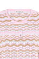 Micha - Hulstrikket Bluse - Bølgemønster - White Canta & Rose