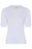 Micha - Kortærmet Finstrik - Mønstret - Bright White