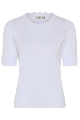 Micha - Kortærmet Finstrik - Mønstret - Bright White
