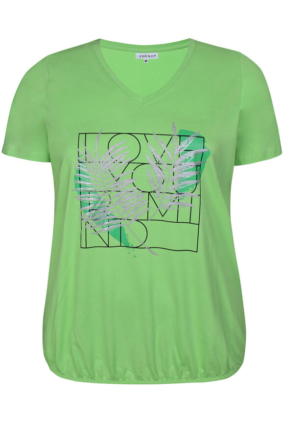 Zhenzi - Brianne 304 - Løs Print T-shirt - Green