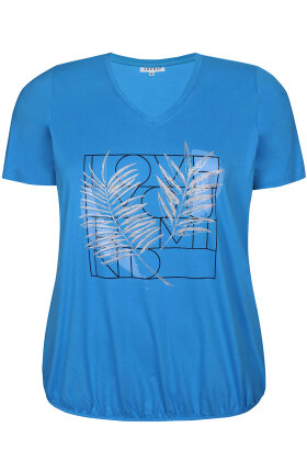 Zhenzi - Brianne 304 - Løs Print T-shirt - Malibu Blue