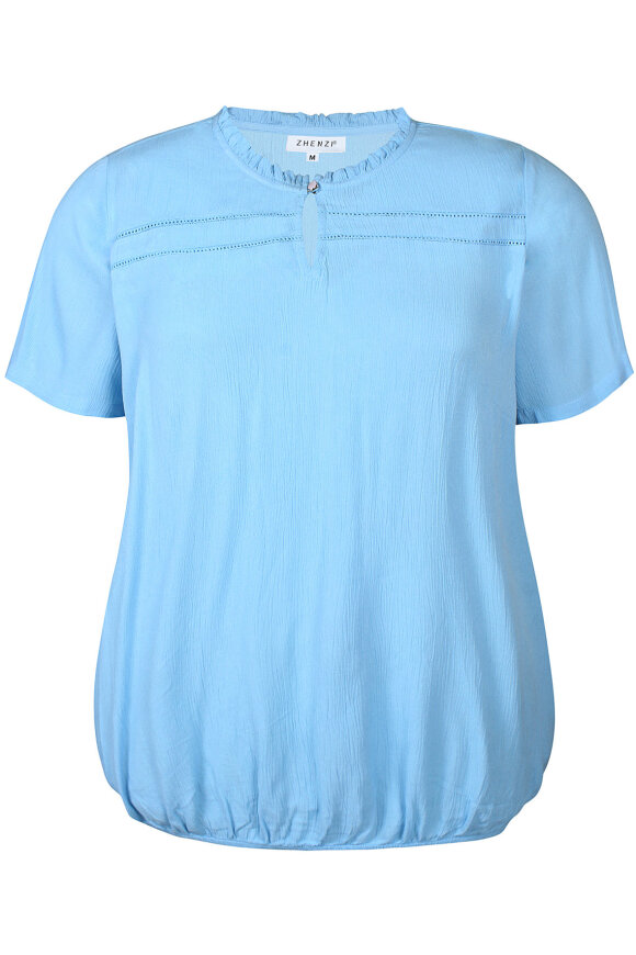 Zhenzi - Jillian 055 - Kortærmet Crepe Bluse - Alaskan