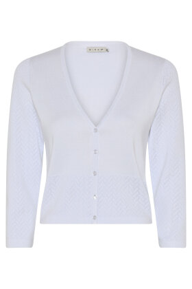 Micha - Strikket Viskose Cardigan - Mønstret - Bright White