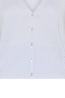 Micha - Strikket Viskose Cardigan - Mønstret - Bright White