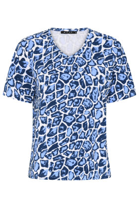 Micha - Grafisk Print Jersey T-shirt - Blue