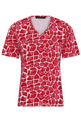 Micha - Grafisk Print Jersey T-shirt - Pink