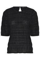 Micha - Cotton Structure Bluse - Mønstret - Black