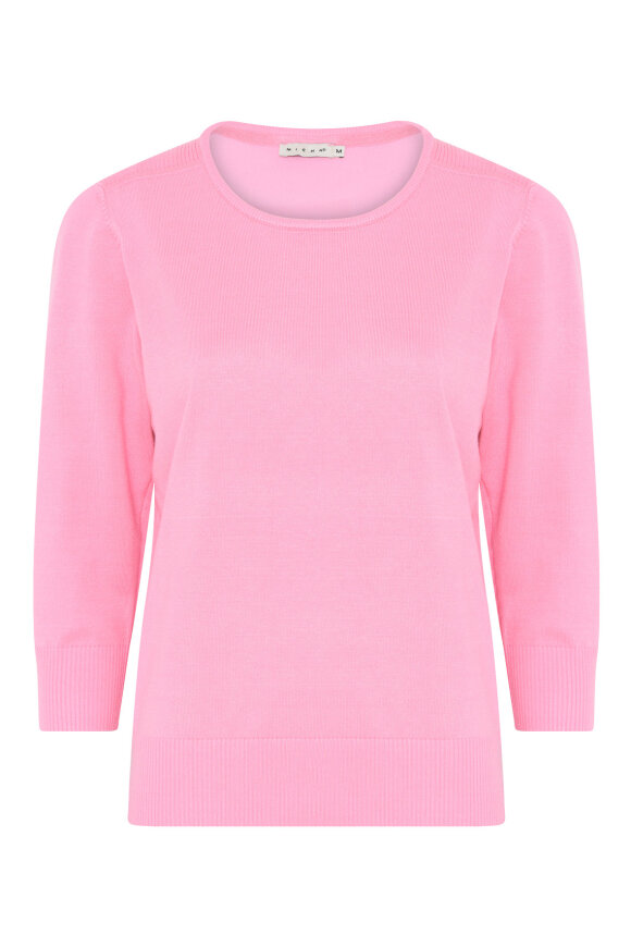 Micha - Basis Viskose Strik Pullover - Flamingopink