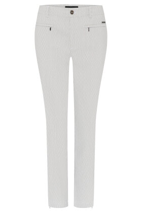 C Ro - Lina Jacquard Vævet Strækbukser - 7/8del - Slim Fit - Sand White