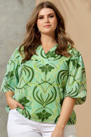 Zhenzi - Liliana 326 - Chiffon Print Bluse - Green