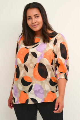 Kaffe Curve - KCAkky Blouse - Løs Print Bluse - Multifarvet