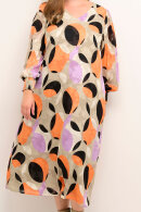 Kaffe Curve - kcAkky dress - Løs Print Kjole - A-facon - Multifarvet