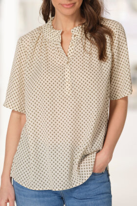 Prepair - Agnes Blouse SS - Kortærmet Print Bluse - Off White