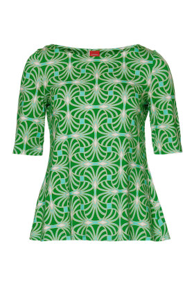 Du Milde - Graphical Green duAlberta - Print Bluse