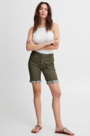 Pulz - PzRosita Shorts - Mid Waist - Stræk - Army Kalamata