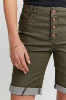 Pulz - PzRosita Shorts - Mid Waist - Stræk - Army Kalamata
