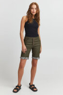Pulz - PzRosita Shorts - Mid Waist - Stræk - Army Kalamata