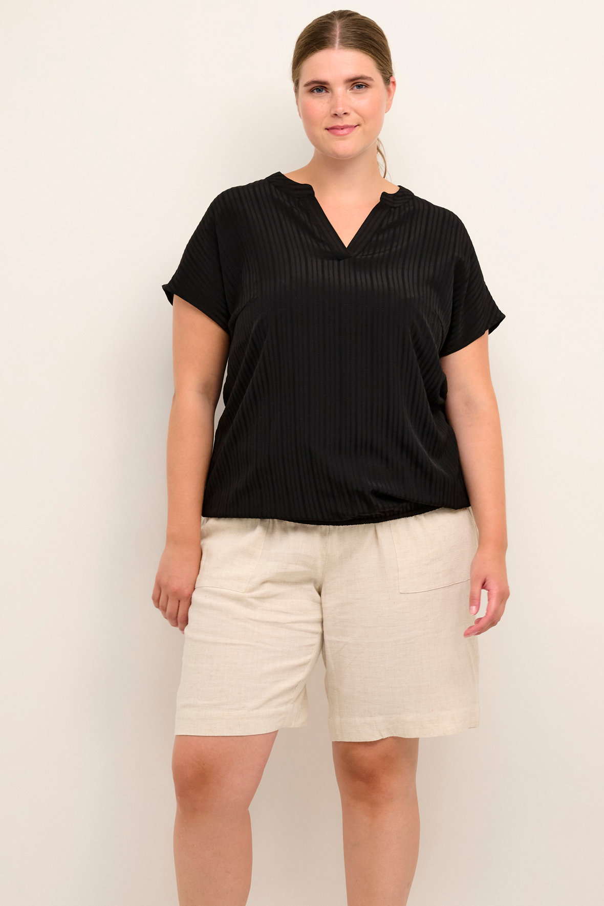 Black and White Dot Blouse in Lightweight Mesh By Kaffe Curve main image 1