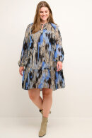 Kaffe Curve - KCqio Dress - Print Kjole i Chiffon - Blue