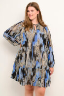 Kaffe Curve - KCqio Dress - Print Kjole i Chiffon - Blue