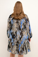Kaffe Curve - KCqio Dress - Print Kjole i Chiffon - Blue