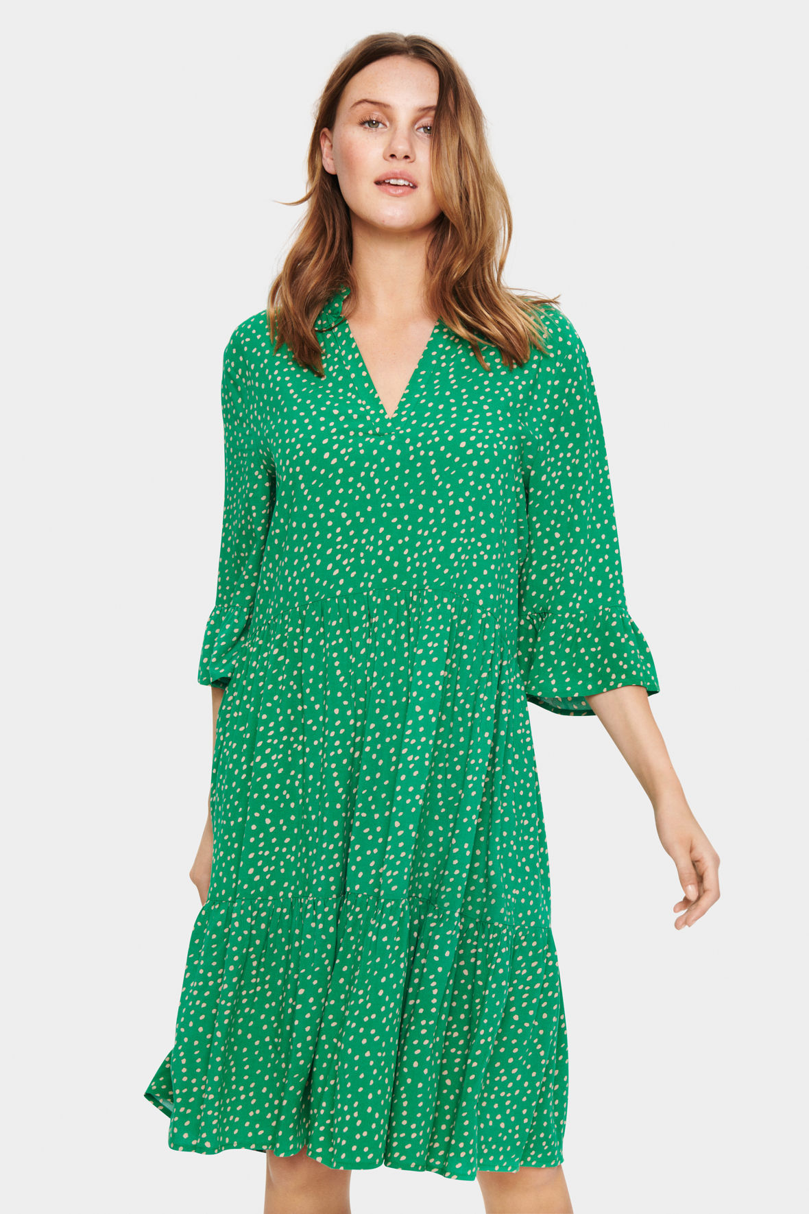 Tropez Saint Hos & Dress snit smuk sommerkjole -løst flagrende grøn Lohse - -
