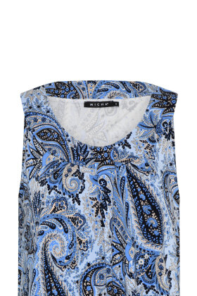 Micha - Top Paisley Print Jersey - Brede Stropper - Blue