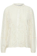 Pulz - PZMacia Blouse - Broderie Anglaise Skjorte - Off White