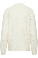 Pulz - PZMacia Blouse - Broderie Anglaise Skjorte - Off White