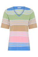 Micha - T-shirt Blokstribet Pastelfarver - Blue & Green