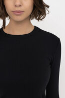 Soft Rebels - SRFenja O-Neck Top Black - Ribstrikket Langærmet