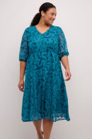 Kaffe Curve - KCDoa Dress - Print Kjole - Petrol