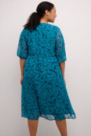 Kaffe Curve - KCDoa Dress - Print Kjole - Petrol