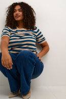Kaffe Curve - KCMaji Short Sleeves Knit - Kortærmet Strik - Stribet