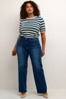 Kaffe Curve - KCMaji Short Sleeves Knit - Kortærmet Strik - Stribet