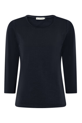 Micha - Basis T-shirt Stræk - Medium Pasform Ærme - Navy