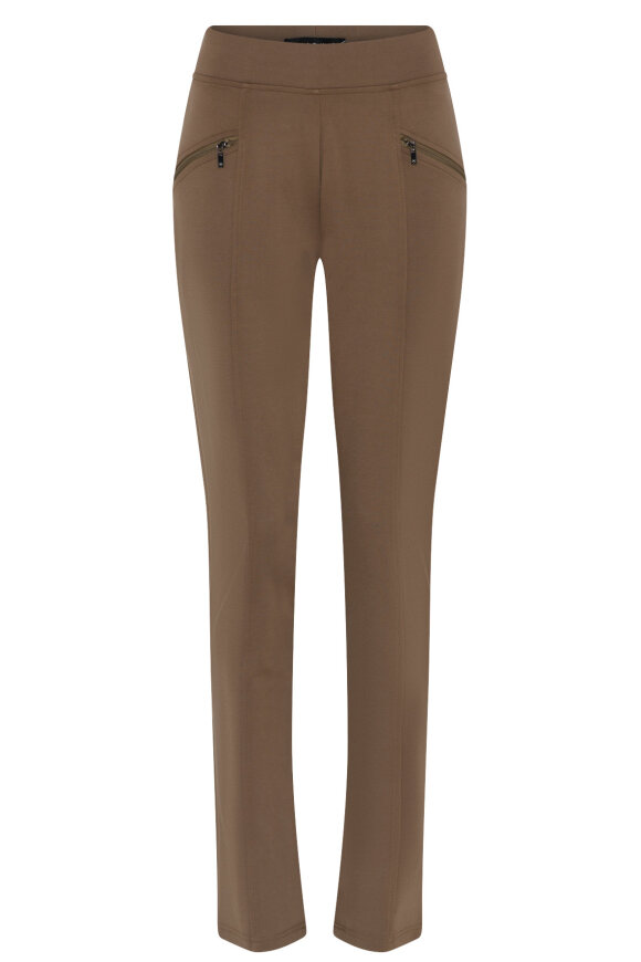 Micha - Jersey Bukser Super Stræk - Slim Fit - Brun