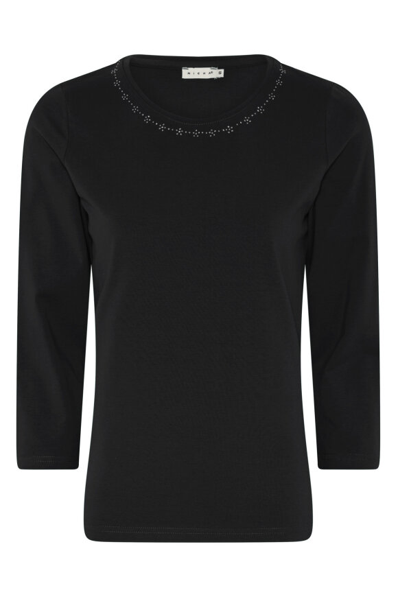 Micha - Ensfarvet Modal T-shirt - Similisten - Black