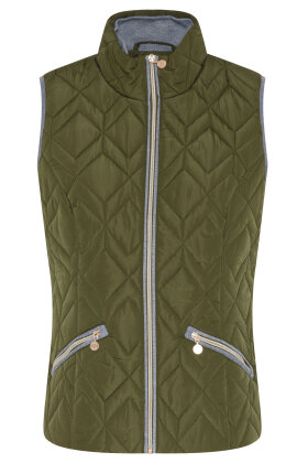 Micha - Quilt Vest - Polyester Fyld & Detaljer - Oliven