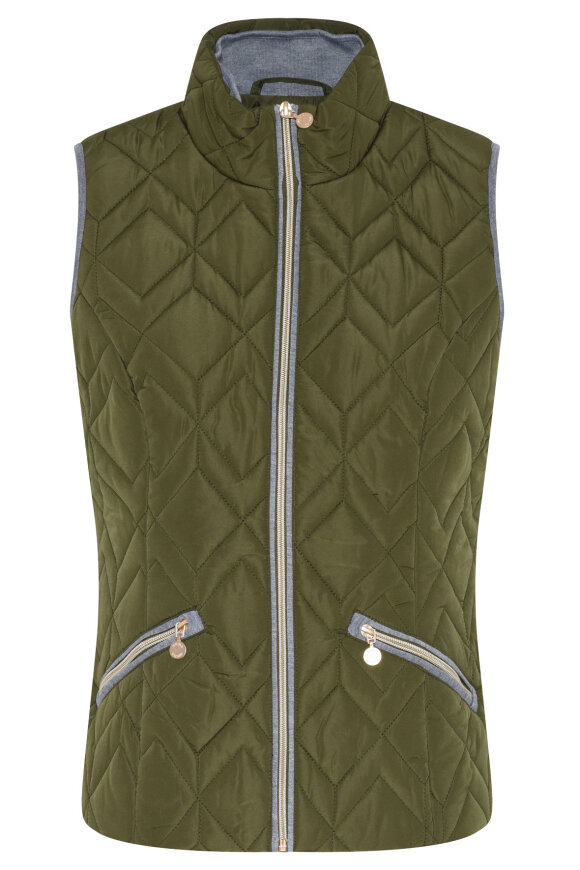 Micha - Quilt Vest - Polyester Fyld & Detaljer - Oliven