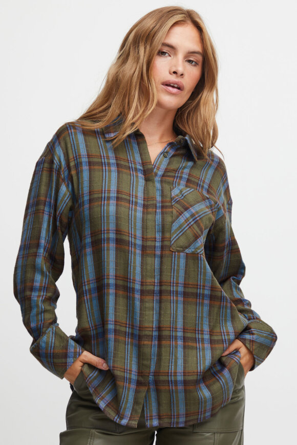 Pulz - PzMadison Shirt - Flannel Skjorte Ternet - Kalamata