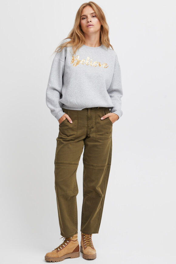 Pulz - pxMallie Sweatshirt - Wide - Light Grey Melange