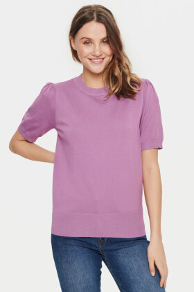 Saint Tropez - MilaSZ SS Pullover - Kortærmet Strikbluse - Mulberry